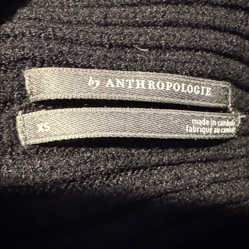 Anthropologie Black Ribbed Sweater mock tutleneck - Picture 4 of 5